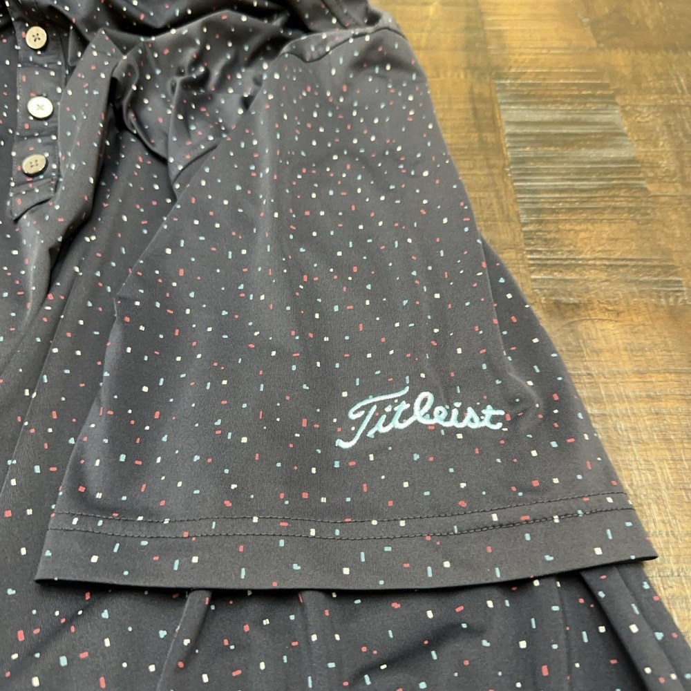 FootJoy Polo Shirt Mens XL Blue Confetti Golf Performance Titleist Tour Embroid - Picture 6 of 9